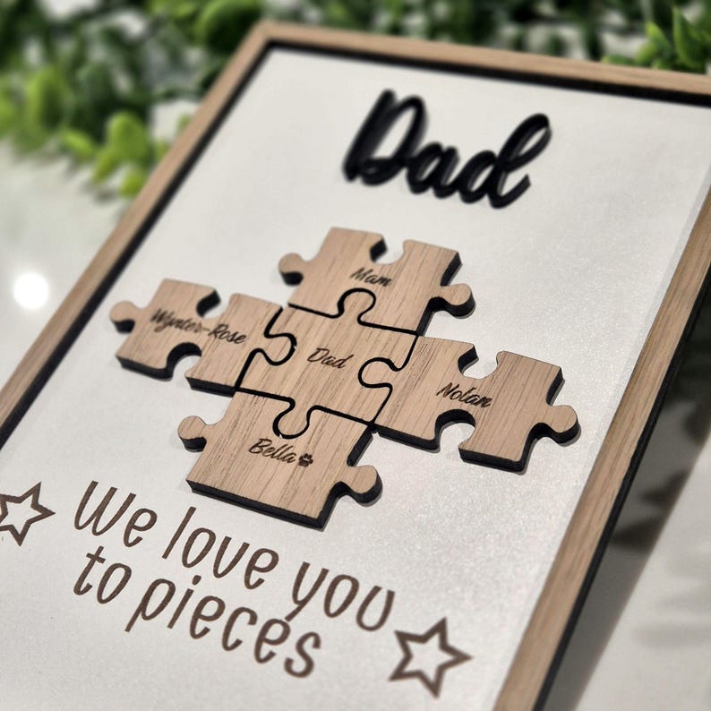 Father's Day Jigsaw Frame, Birthday Thank You Gift - Custom Family Keepsake image 7