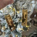 Personalized Mirrored Acrylic Christmas Glass Charms Place Names
