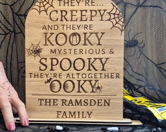 Personalised Addams Family Halloween Sign: Spooky Fall Decor