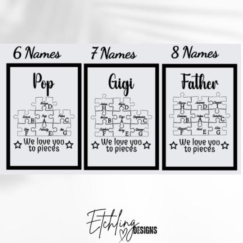 Father's Day Jigsaw Frame, Birthday Thank You Gift - Custom Family Keepsake image 17