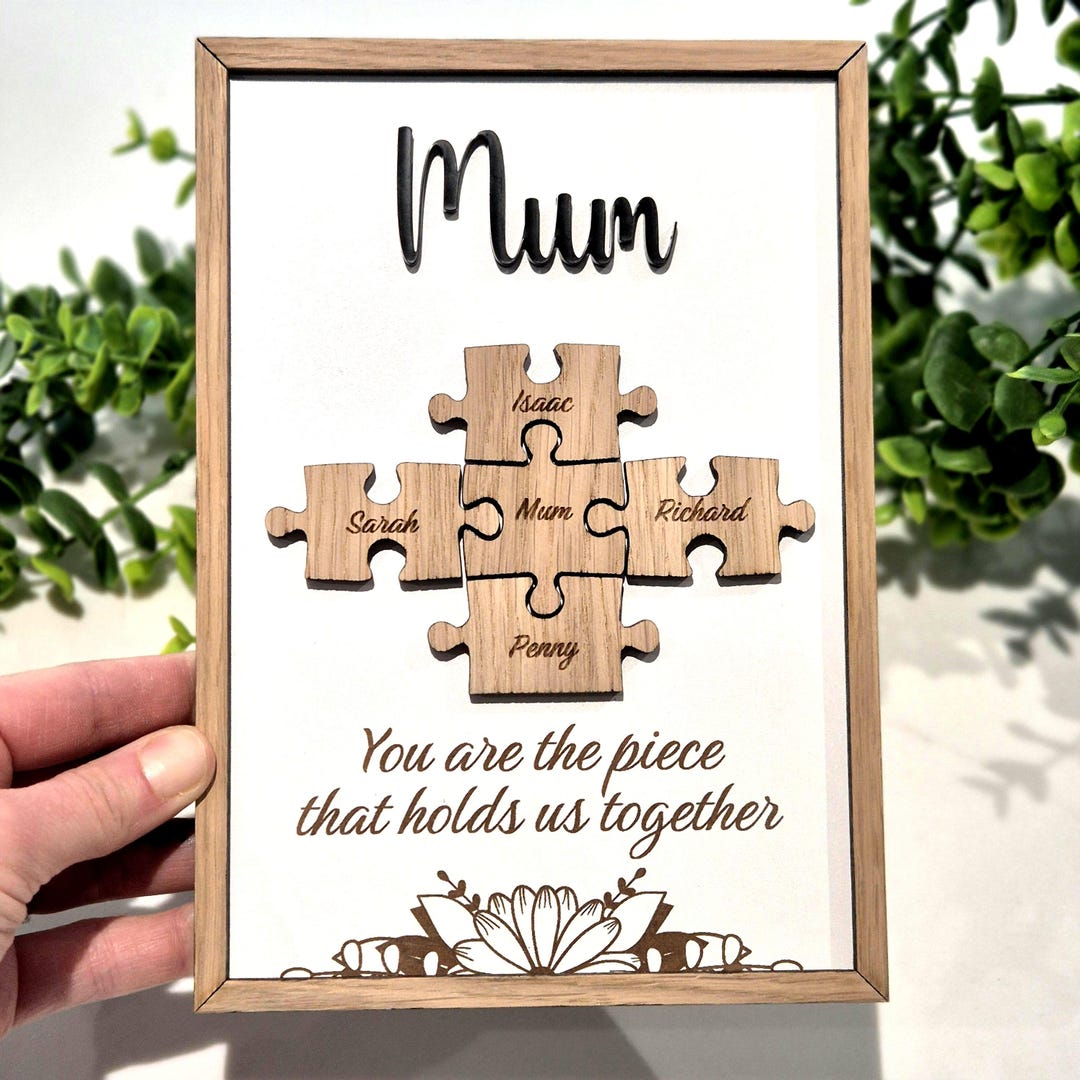 Mother's Day Jigsaw Frame, Birthday Thank You Gift - Custom Family ...