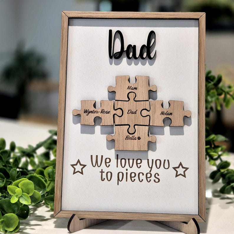 Father's Day Jigsaw Frame, Birthday Thank You Gift - Custom Family Keepsake image 8