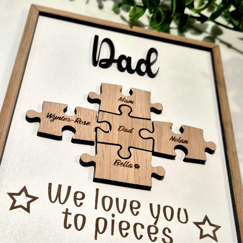 Father's Day Jigsaw Frame, Birthday Thank You Gift - Custom Family Keepsake image 5