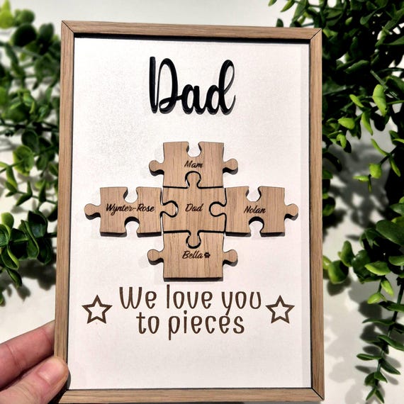 Father's Day Jigsaw Frame, Birthday Thank You Gift - Custom Family Keepsake