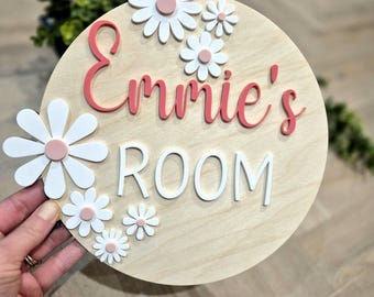 Personalised bedroom sign, childrens room nursery decor, wall art decor.
