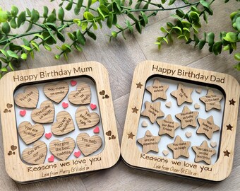 Personalised Birthday, Anniversary Frame. Family Keepsake Gift