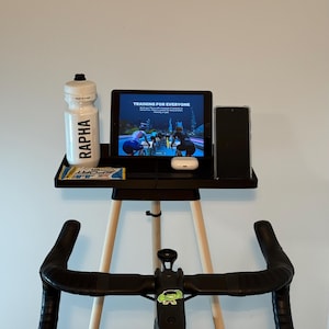 Bureau voor indoor cycling trainer | Tablet- en telefoonstandaard voor Zwift/Rouvy/MyWhoosh