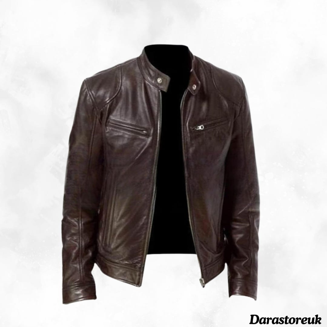 【新品未使用Sサイズ】VINTAGE WASHED LEATHER ZIP Vintage Genuine Lambskin Leather Jacket – Classic Men's Biker