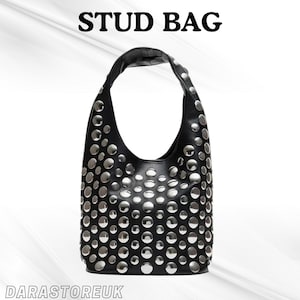 Studded Bag ladies handbag black colour Gift for her