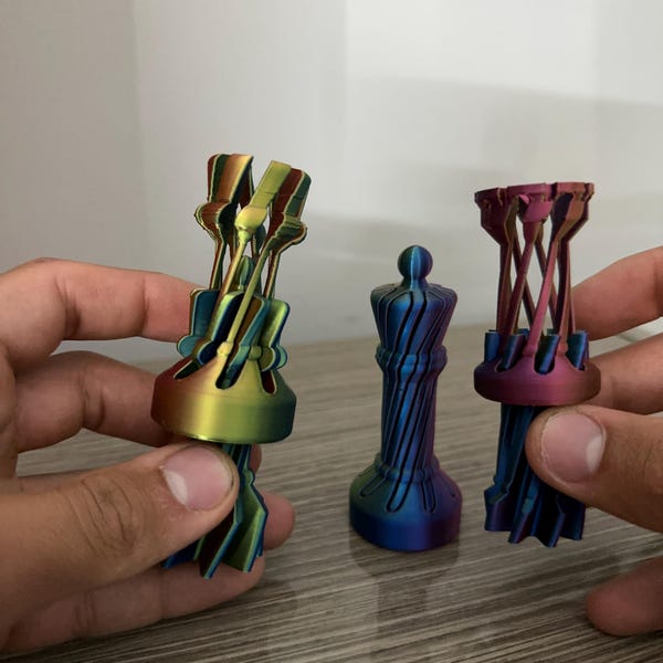 Chess Piece Impossible Passthrough Desk Toy