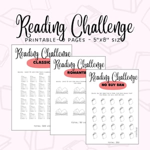 A5 Reading Savings Challenge Printable: Book Lover Budget Tracker (PDF Download)