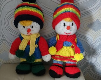Gestrickte Zwillings Vogelscheuchen, Jean Greenhowe Muster