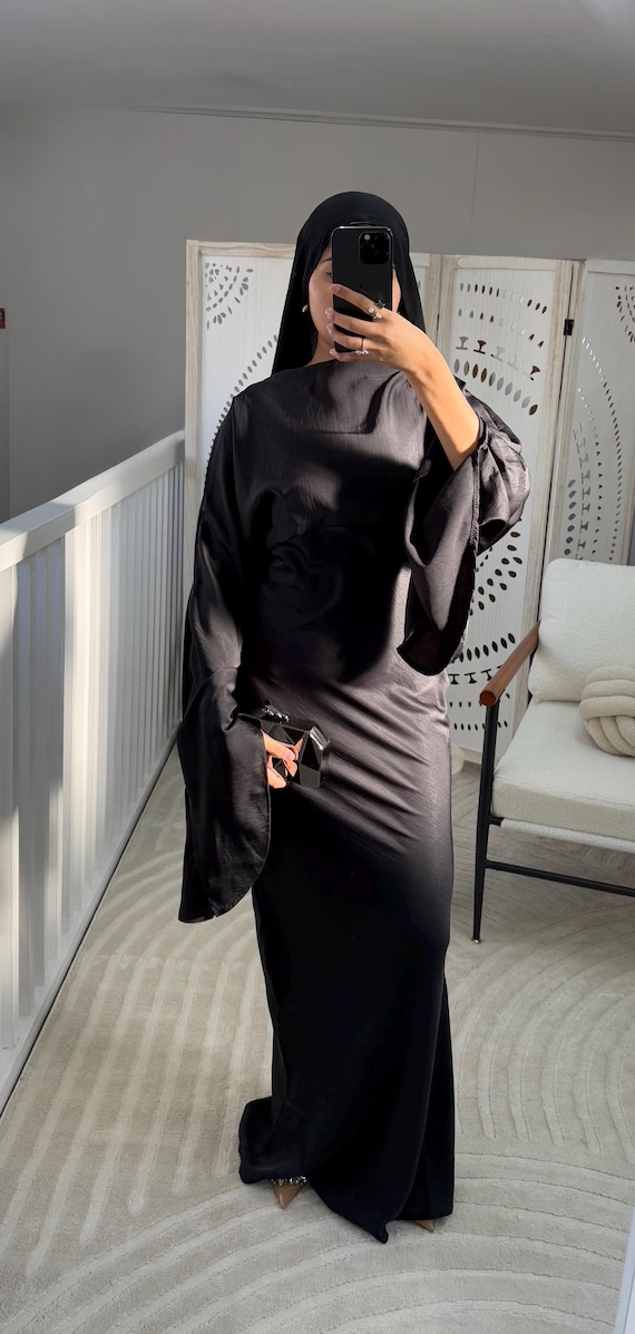 Stunning and Elegant Flare Drape Sleeve Detail Modest Going Out Long Dress  Perfect for Any Occasion - Etsy Australia