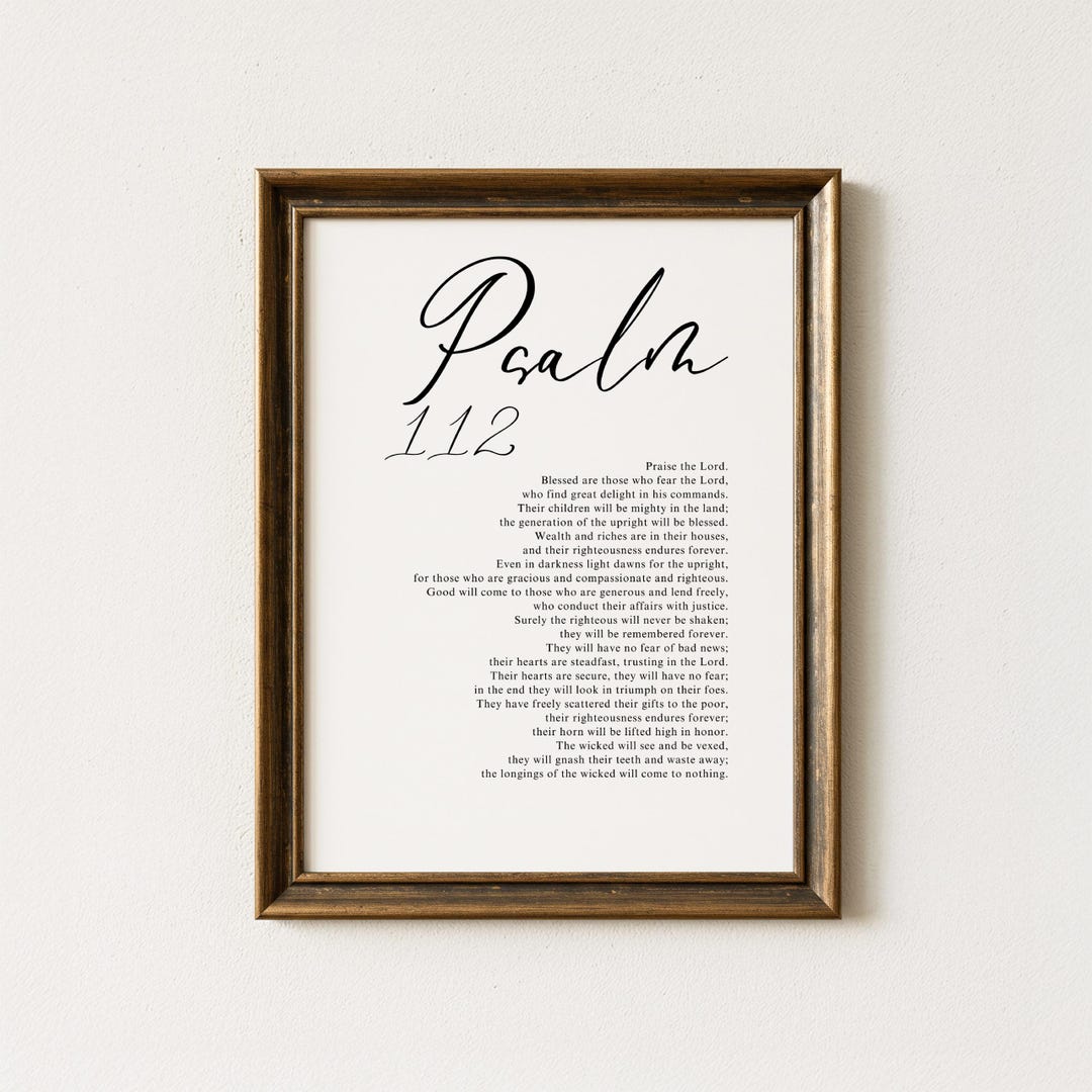 Psalm 112 Bible Verse Art | Modern Christian Scripture Print | Digital ...