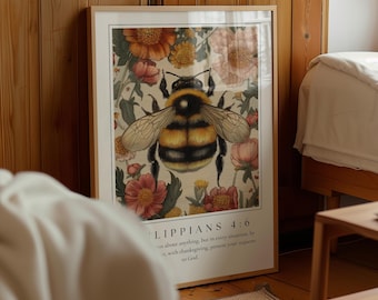 Werset biblijny z Listu do Filipian 4:6 do druku, współczesny fragment Pisma Świętego, „Nie martw się”, wydruk ścienny do dekoracji domu