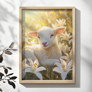 Jesus the Lamb Lamb of God Picture, Holy Lamb  Holy Art Print, Religious Decor, Christian Home Decor, Inspirational Wall Art, Gift for her
