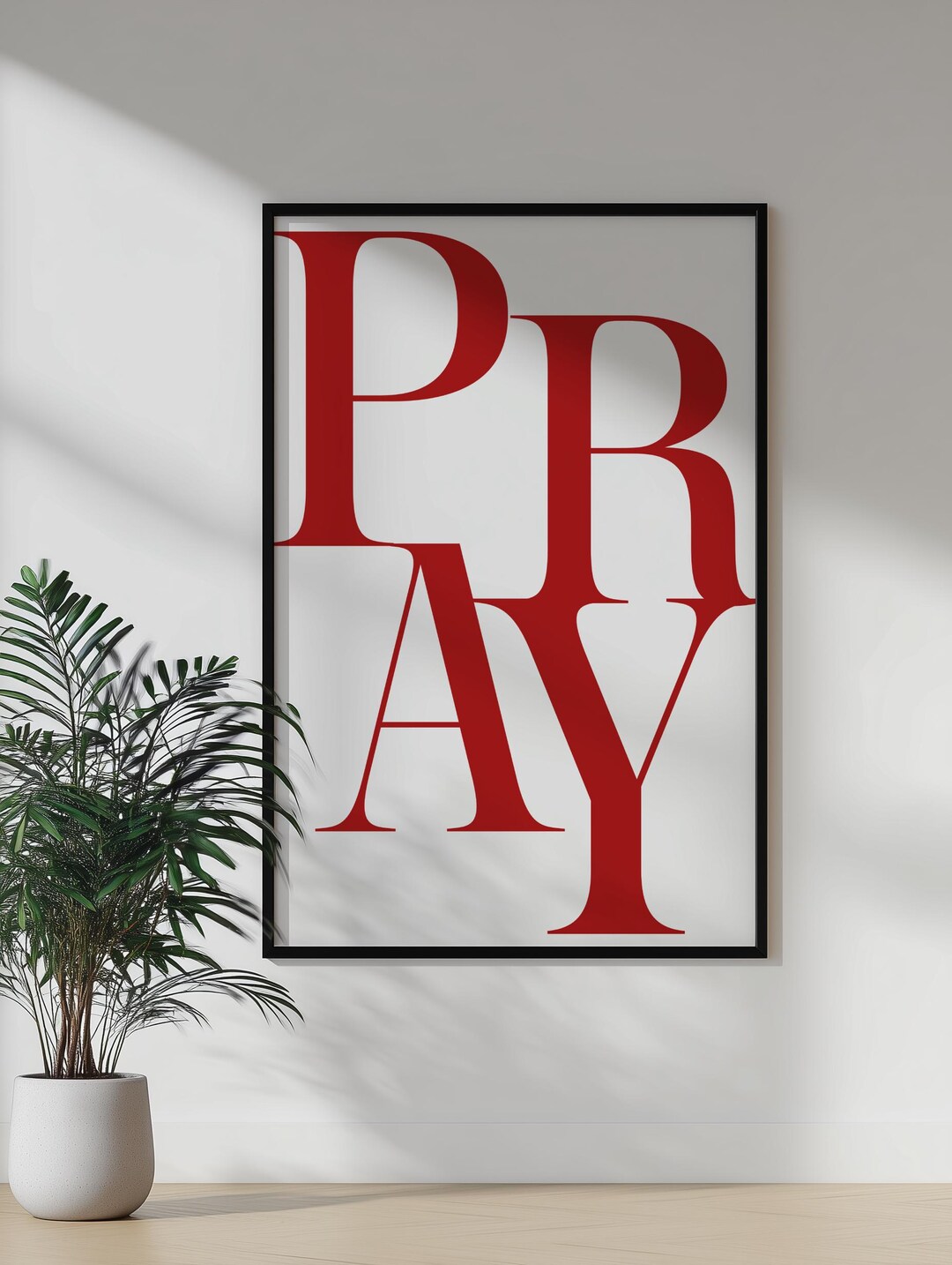 Modern Christian Art Print Pray Typography Digital Download | Religious ...