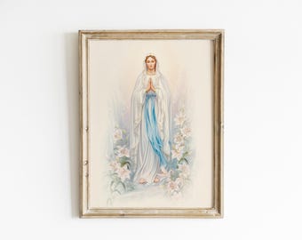 聖母マリアの恵みの芸術：カトリックの聖母マリアの壁画（デジタル