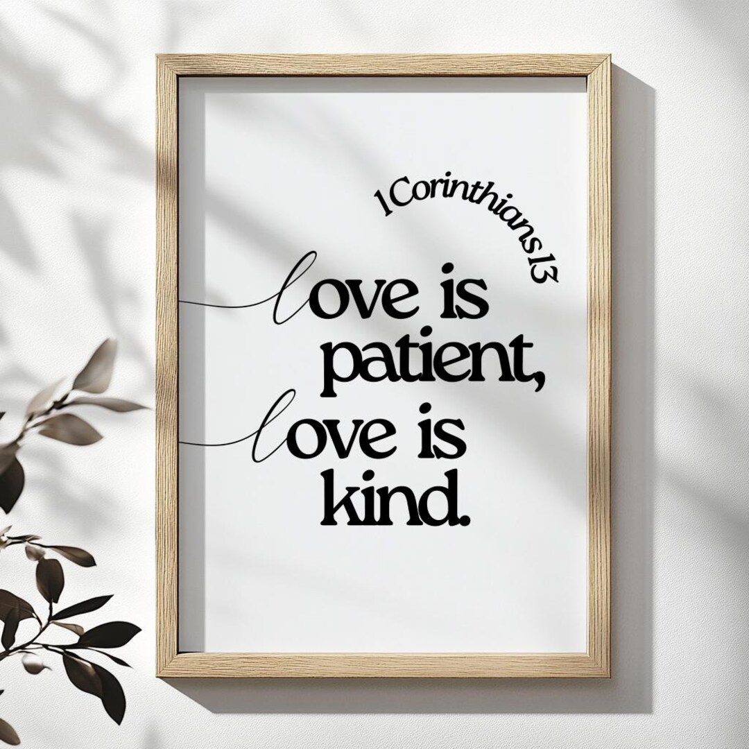1 Corinthians 13 Scripture Wall Art Love is Patient Love is Kind ...