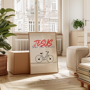 Jesus Take the Wheels Art Minimalist Christian Wall Art Christian Girl Decor Jesus Wall Art Bible Wall Art Modern Wall Art Faith Wall Art