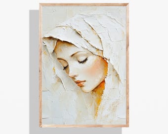Our Lady of Grace Art Print | Virgin Mary Catholic Decor Digital Download | Religious Wall Art, Inspirational Gift for Prayer Room or Home