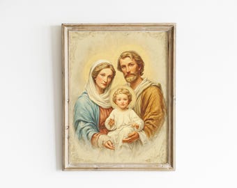 Holy Family Wall Art Printable | Catholic Digital Download | Religious Home Decor | High-Resolution Instant Digital Print