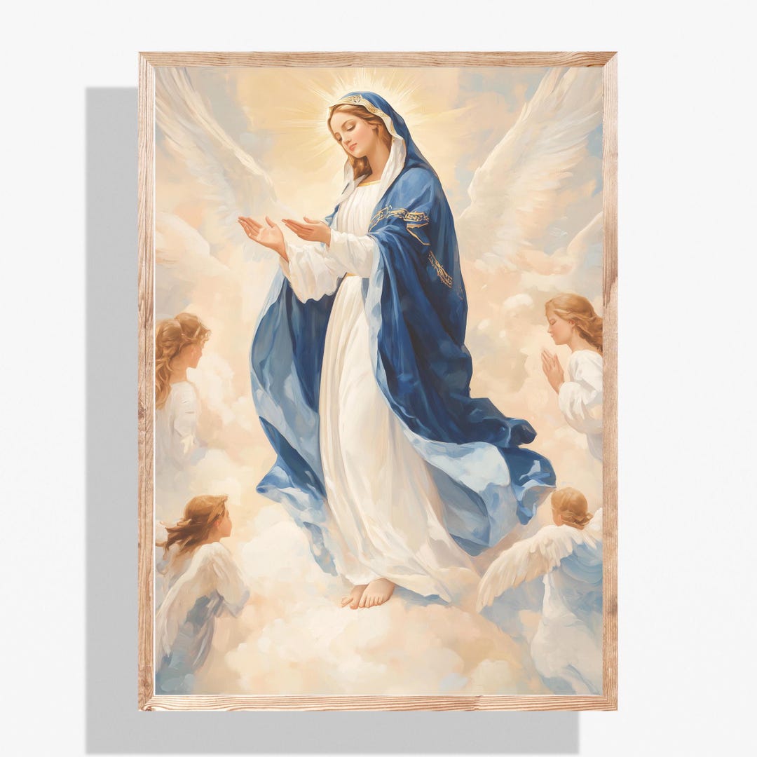 Our Lady of Grace Painting Virgin Mary Wall Art, Catholic Home Decor ...