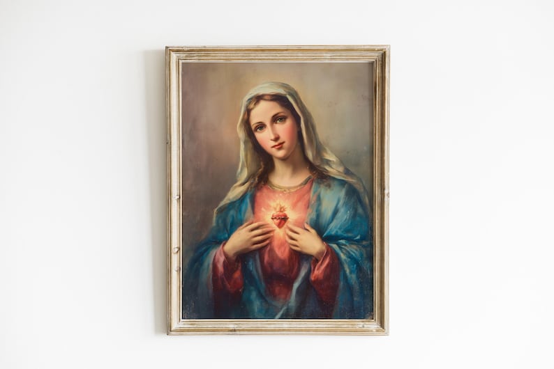 Immaculate Heart of Mary – Catholic Wall Art Print | Virgin Mary Sacred ...