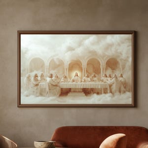 Last Supper Jesus and disciples Christian Wall Art Jesus Painting Bible Art LDS Decor Religious Print Faith-Inspired Home Decor
