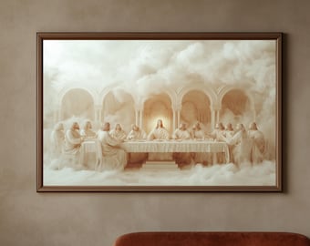 Last Supper Print: Christian Wall Art, Jesus and Disciples Digital Download, Religious Home Decor, Bible Scene Art, Faith Inspiration, A51