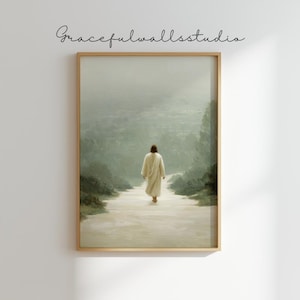 Camina conmigo Moisés 6:34 Jesucristo caminando Jóvenes Regalo Decoración para habitación Arte religioso inspirador para pared Tema juvenil SUD 2026