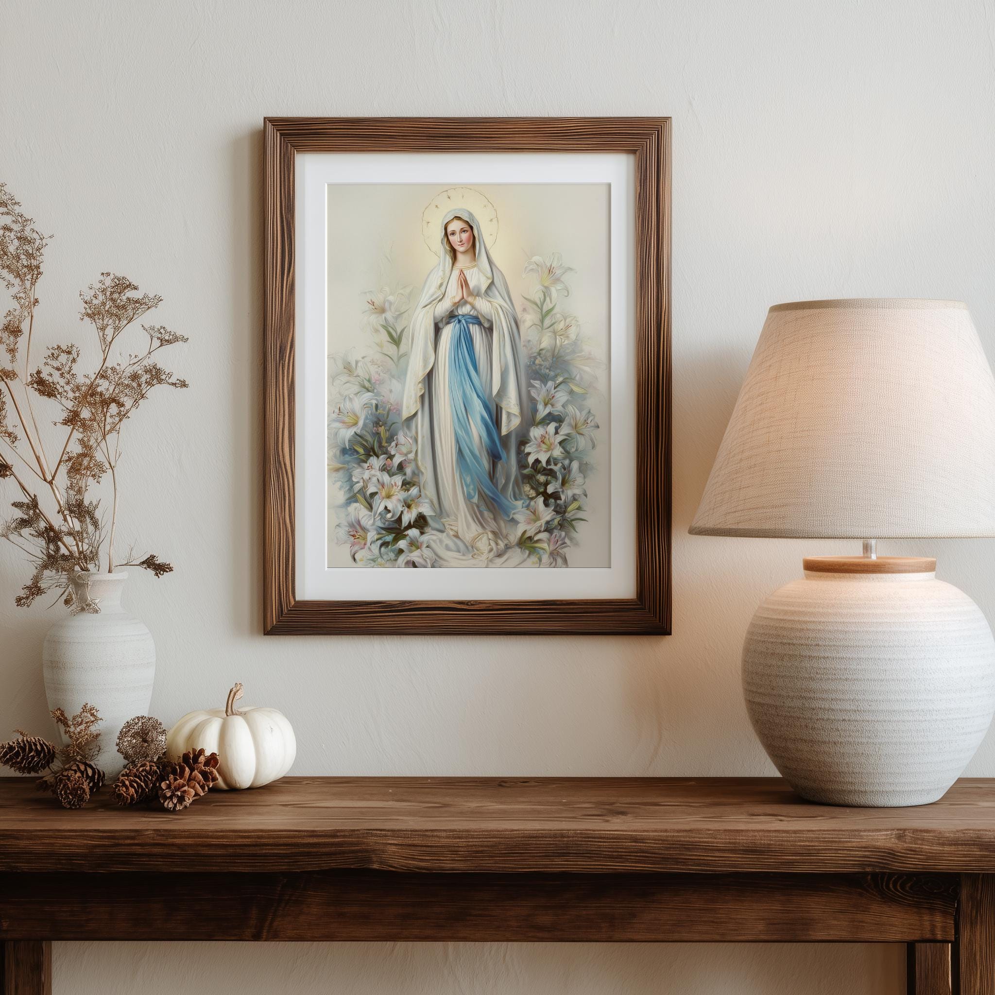 Our Lady of Grace Art Print, Catholic Virgin Mary Digital Download ...