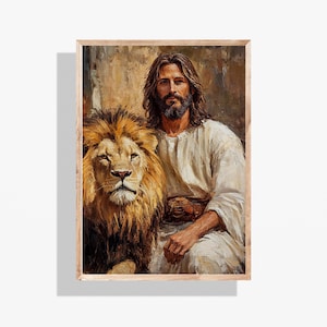 Jesus Christ The Lion of Judah, Christian LDS painting, Jesus Painting, Jesus the Lamb |Christian Wall Art
