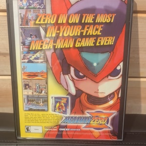 MegaMan Zero (2002) 8.5*11 vintage Framed poster
