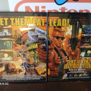 Duke Nukem Time to Kill (1998) 8.5x11 vintage framed poster