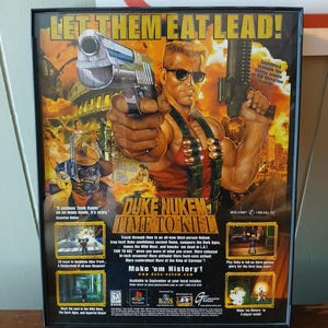 Duke Nukem Time to Kill (1998) 8x10 vintage framed poster