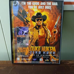 Duke Nukem Zero Hour (1999) 8x10 vintage framed poster
