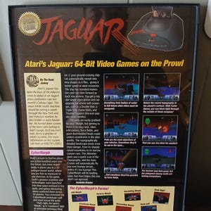 Atari Jaguar 8x10 vintage framed poster
