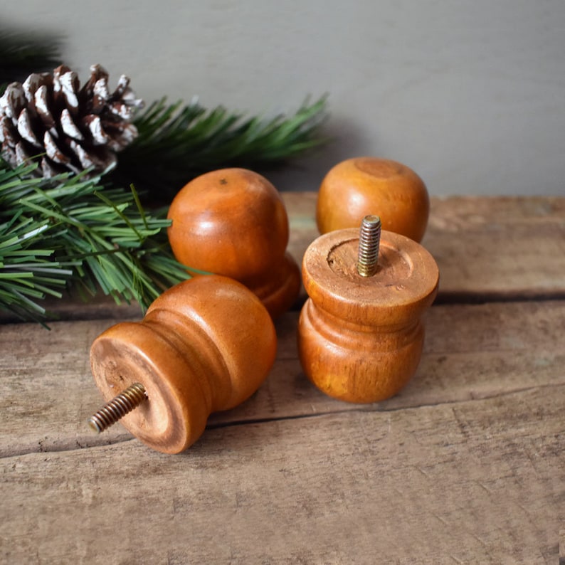 Wood Drawer Knobs Mid Size Round Wood Architectural Salvage Supplies Four Antique Wood Finials Drawer Pulls