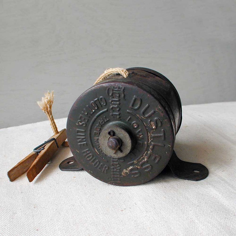 Vintage Retractable Lowell Clothesline Reel Etsy