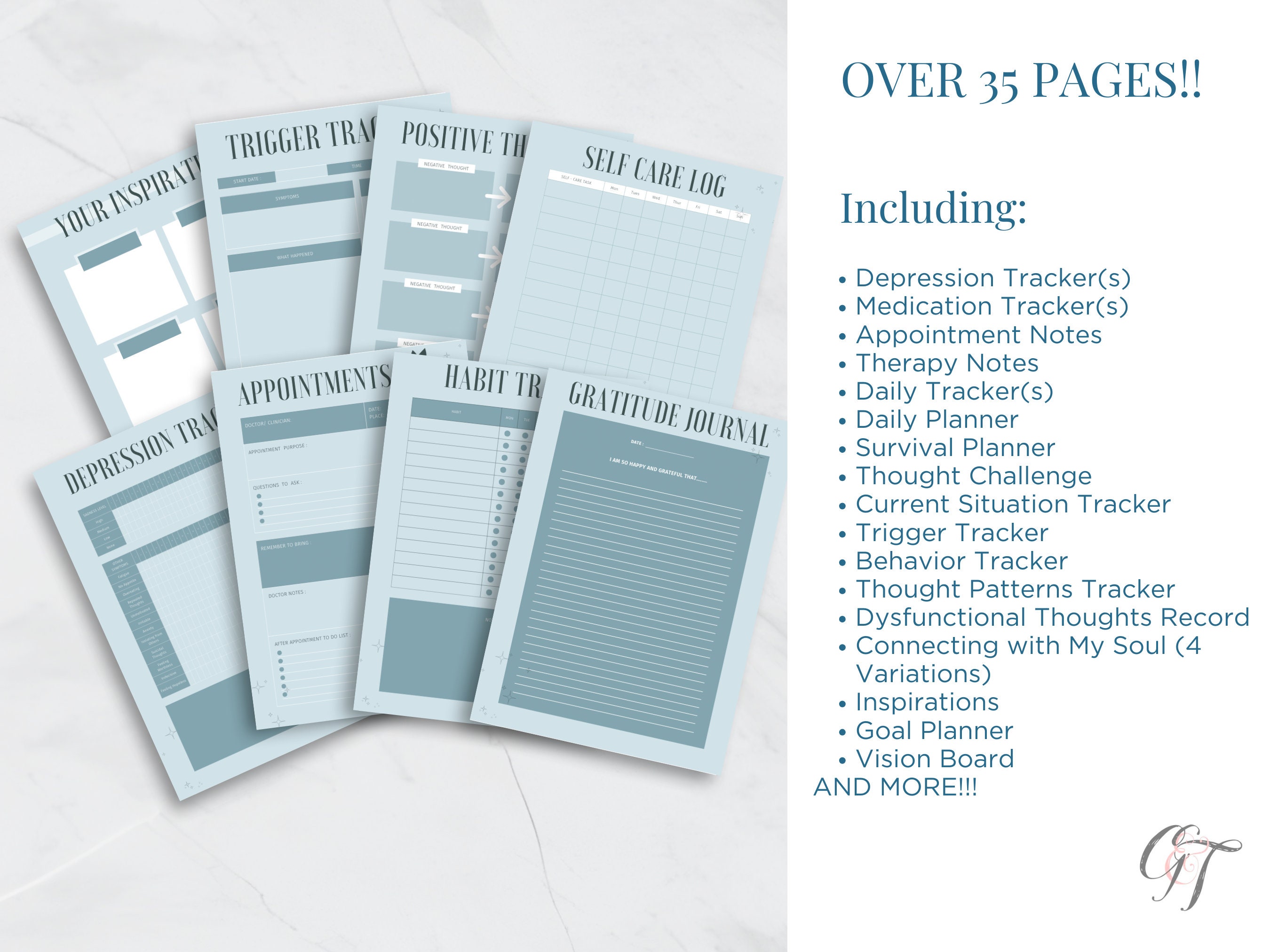 Digital Depression Empowerment Journal - Comprehensive Tracker for Self-care & Growth - Etsy