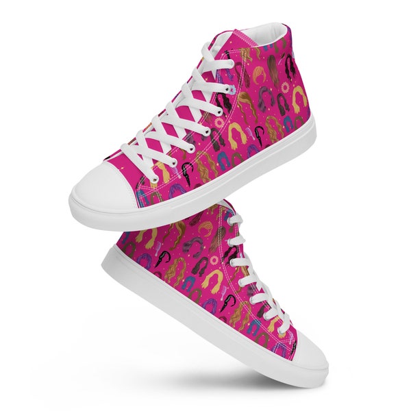 Wigalicious Perruque haute pour femme Chaussures en toile Coiffure tendance Barbie rose