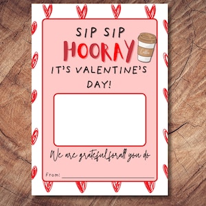 Valentinstag Geschenkkartenhalter zum Ausdrucken, Starbucks Geschenkkartenhalter für Lehrer Wertschätzung, DIY Valentinstagsgeschenk für Lehrer