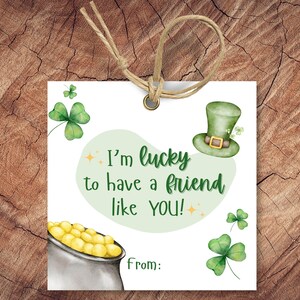 St Patricks Day Printable Gift Tags, Shamrock Gift Tag, Lucky to be Friends Tag, St Pattys Day Gift Tag, Kids St Patricks Day