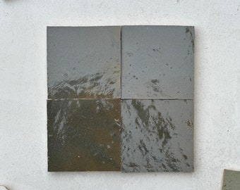 Deep Olive Green Zellige Tiles: 4" Handcrafted Moroccan Wall & Floor Tile