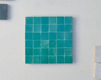 Custom Made 2" x 2" Mint Green Zellige Tiles