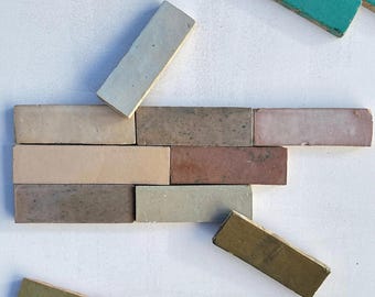 Earthen Tones Bejmat Tiles: Handmade Moroccan Zellige Subway Tiles
