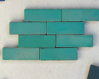 Custom Made Aqua Green 6" x 2" Bejmat Zellige Tiles