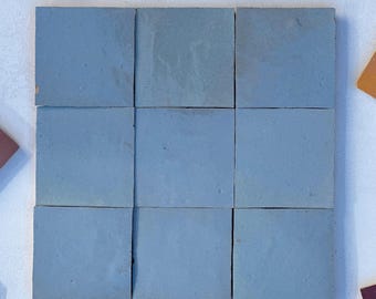 Handcrafted Slate Gray Zellige Tiles: Moroccan 4"x4" Wall & Floor