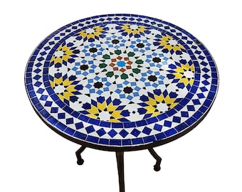 Handmade Zellige Mosaic Table: Custom Outdoor Dining Table